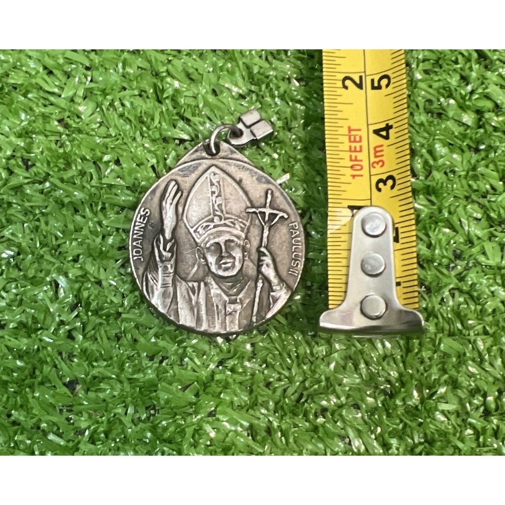 John Paul II Religious Medal Catholic Redemptionis Silver Tone 1980 1.5" Jewelry